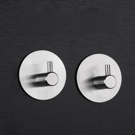 Meidong Stainless Steel Vacuum Suction Cup Hooks Shower Holder - Removable Bathroom Shower Hook Suction Towel Rack and Kitchen Organizer for Towel Hook, Bathrobe and Loofah